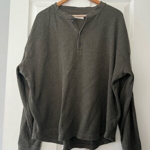 Everlane Olive Green Henley Shirt